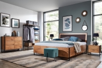 Łóżko do sypialni Loft 160x200 - Bez pojemnika łóżko z tapicerowanym wezgłowiem