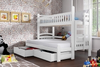 Łóżko piętrowe drewniane Amely Maxi 80x200 Certyfikat białe łóżko pietrowe