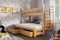 Łóżko piętrowe drewniane Amely Maxi 80x200 Certyfikat łóżko pietrowe z drabinką