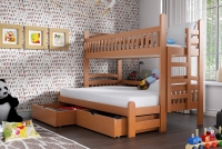 Łóżko piętrowe drewniane Amely Maxi 80x200 Certyfikat łóżko z szufladami