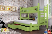 Łóżko piętrowe drewniane Amely Maxi 80x200 Certyfikat zielone łóżko piętrowe z drabinbką