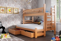 Łóżko piętrowe drewniane Amely Maxi 80x200 Certyfikat łóżko w kolorze olchy