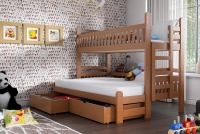 Łóżko piętrowe drewniane Amely Maxi 80x200 Certyfikat łóżko piętrwo z barierką