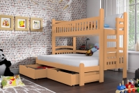 Łóżko piętrowe drewniane Amely Maxi 80x200 Certyfikat pomarańczowe łóżko piętrowe