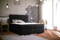 Łóżko kontynentalne Feba - 180x200 czarne łóżko z wysokim wezgłowiem 