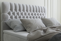 Łóżko kontynentalne z pojemnikami Gaja 180x200 łóżko glamour z oikowanym wezgłowiem 