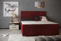 Łóżko kontynentalne z pojemnikami Adelino 160x200 bordowe łóżko 160x200