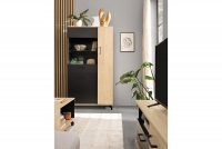Półka wisząca Madison MD12 - 110 cm - czarny / dąb biszkoptowy komoda do salonu w stylu nowoczesnym