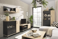 Półka wisząca Madison MD13 140 cm - czarny / dąb biszkoptowy meble w stylu nowoczesnym do salonu