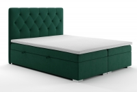 Łóżko kontynentalne z pojemnikami Izyda - 160x200 zielone łóżko