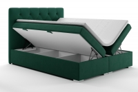 Łóżko kontynentalne z pojemnikami Izyda - 180x200 zielone łóżko z pojemnikami 