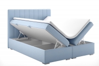 Łóżko kontynentalne z pojemnikami Arkadia 160x200  błękitne łóżko z pojemnikami 