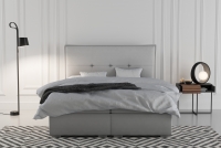 Łóżko kontynentalne z pojemnikami Ethan - 160x200 łóżko z wysokiem wezgłowiem 