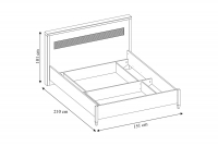 Łóżko do sypialni z pojemnikiem i oświetleniem Desentio 160x200 - biel alpejska mat  łóżko desentio