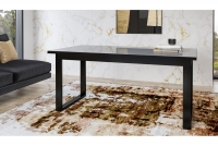 Stół rozkładany Helio 91 ze szklanym blatem 130-175x80 cm - czarny połysk / szkło gwieździsta noc rozkładany czarny stół