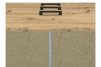 Trzydrzwiowa komoda Klarso 10 - 120 cm - dąb artisan komoda z czarymi uchytami