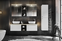 Szafka wisząca pod umywalkę Leonardo White 60 cm - Biała nowoczesne meble łazienkowe comad 