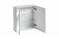 Zestaw mebli łazienkowych Leonardo White III - Biały / Dąb Sherman lustro z szafką i półkami 