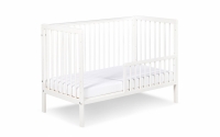 Drewniane łóżeczko dla niemowlaka z barierką Timi - biały, 120x60 białe łóżko z barierką 