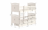Łóżko piętrowe z tablicą suchościeralną Amely - szary, 80x160 Łóżko piętrowe z tablicą suchościeralną Amely - wymiary