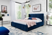 Tapicerowane łóżko sypialniane Adalio - granatowy welur Evita 19, 160x200 łożko Adalio aranżacja
