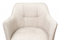 Krzesło tapicerowane z podłokietnikami Rozalio - beżowy Cloud 03 / czarne nogi krzesło z krofilowanym oparciem