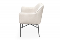 Krzesło tapicerowane z podłokietnikami Rozalio - beżowy Cloud 03 / czarne nogi krzesło z podłokietnikami
