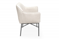 Krzesło tapicerowane z podłokietnikami Rozalio - beżowy Cloud 03 / czarne nogi fotel z podłokietnikami