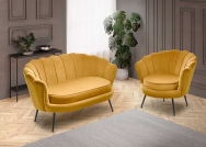 AMORINITO 2 fotel wypoczynkowy musztardowy/ złoty amorinito 2 fotel wypoczynkowy musztardowy/ złoty