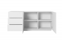 Komoda Asha z szufladami i ryflowanym frontem 167 cm - biały mat Komoda 167 cm Asha z szufladami - biały mat - wnętrze 1
