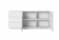 Komoda Asha z szufladami i ryflowanym frontem 167 cm - biały mat Komoda 167 cm Asha z szufladami - biały mat - wnętrze
