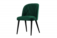 Krzesło drewniane Azarro z tapicerowanym siedziskiem - ciemny zielony / Zetta 298 / czarne nogi zielone krzesło tapicerowane 