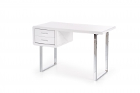 Nowoczesne biurko B30 z szufladami 120 cm - biały / chrom białe biurko