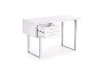 Nowoczesne biurko B30 z szufladami 120 cm - biały / chrom biurko z dwoma szufladami