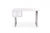 Nowoczesne biurko B30 z szufladami 120 cm - biały / chrom biurko z dwiema szufladami
