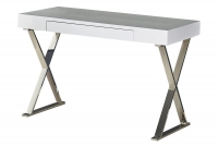 Nowoczesne biurko B31 120 cm - biały / chrom białe biurko 