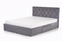 Tapicerowane łóżko z szufladami Betina 160x200 - popiel szare łóżko tapicerowane