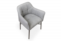 Krzesło tapicerowane z podłokietnikami Rozalio - szary Cloud 83 / czarne nogi krzesło szare na czarnych nogach