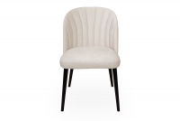 Krzesło drewniane Azarro 2 z tapicerowanym siedziskiem - beż Cloud 03 / czarne nogi krzeslo do jadalni
