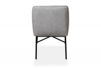 Krzesło tapicerowane z podłokietnikami Rozalio - szary Cloud 83 / czarne nogi kzeslo tapicerowane