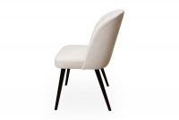 Krzesło drewniane Azarro 2 z tapicerowanym siedziskiem - beż Cloud 03 / czarne nogi beżowe krzesło tapicerowane