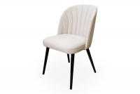 Krzesło drewniane Azarro 2 z tapicerowanym siedziskiem - beż Cloud 03 / czarne nogi krzesło na czarnych nogach