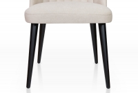 Krzesło drewniane Azarro 2 z tapicerowanym siedziskiem - beż Cloud 03 / czarne nogi krzesło tapicerowane