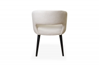 Krzesło drewniane Luna z tapicerowanym siedziskiem - beż Cloud 03 / czarne nogi krzesło tapicerowane