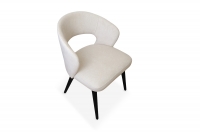 Krzesło drewniane Luna z tapicerowanym siedziskiem - beż Cloud 03 / czarne nogi krzesło z czarnymi nogami