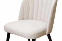 Krzesło drewniane Azarro 2 z tapicerowanym siedziskiem - beż Cloud 03 / czarne nogi krzesło na czarnych nogach
