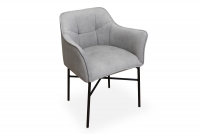 Krzesło tapicerowane z podłokietnikami Rozalio - szary Cloud 83 / czarne nogi szare krzesło