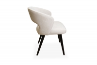 Krzesło drewniane Luna z tapicerowanym siedziskiem - beż Cloud 03 / czarne nogi beżowe krzesło na czarnych nogach