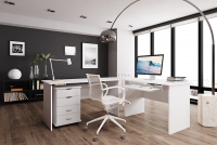 Narożne biurko BK53N 215 cm - biel arktyczna białe meble do biura