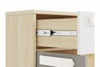 Biurko młodzieżowe Drop 14 z szufladą 119 cm - buk fjord / szara platyna / biały biurko nowoczesne